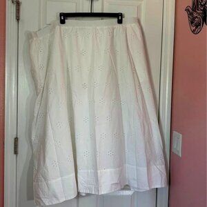 A new day white eyelet floral pattern maxi skirt 3x